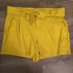 New with tag, Mustard color shorts with tie belt